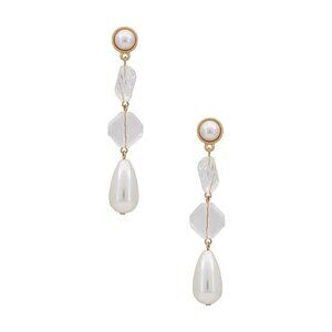 Ettika Drop Earring Pearls Clear Womens Size OS